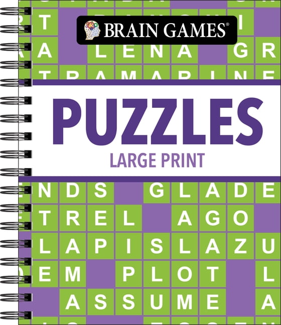Brain Games Large Print Brain Games - Puzzles - Large Print (Classic) - Fun & Relaxing Variety: Word Search, Crossword & More Spiral Bound Gift , (Spiral-Bound)