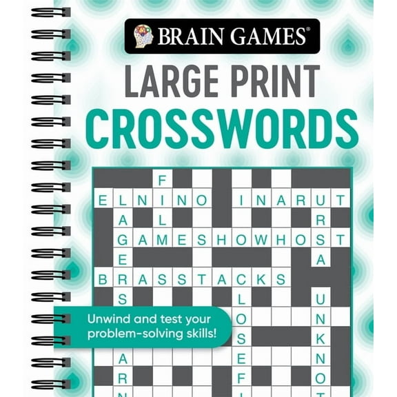 Brain Games: Large Print Crosswords (Spiral-Bound)
