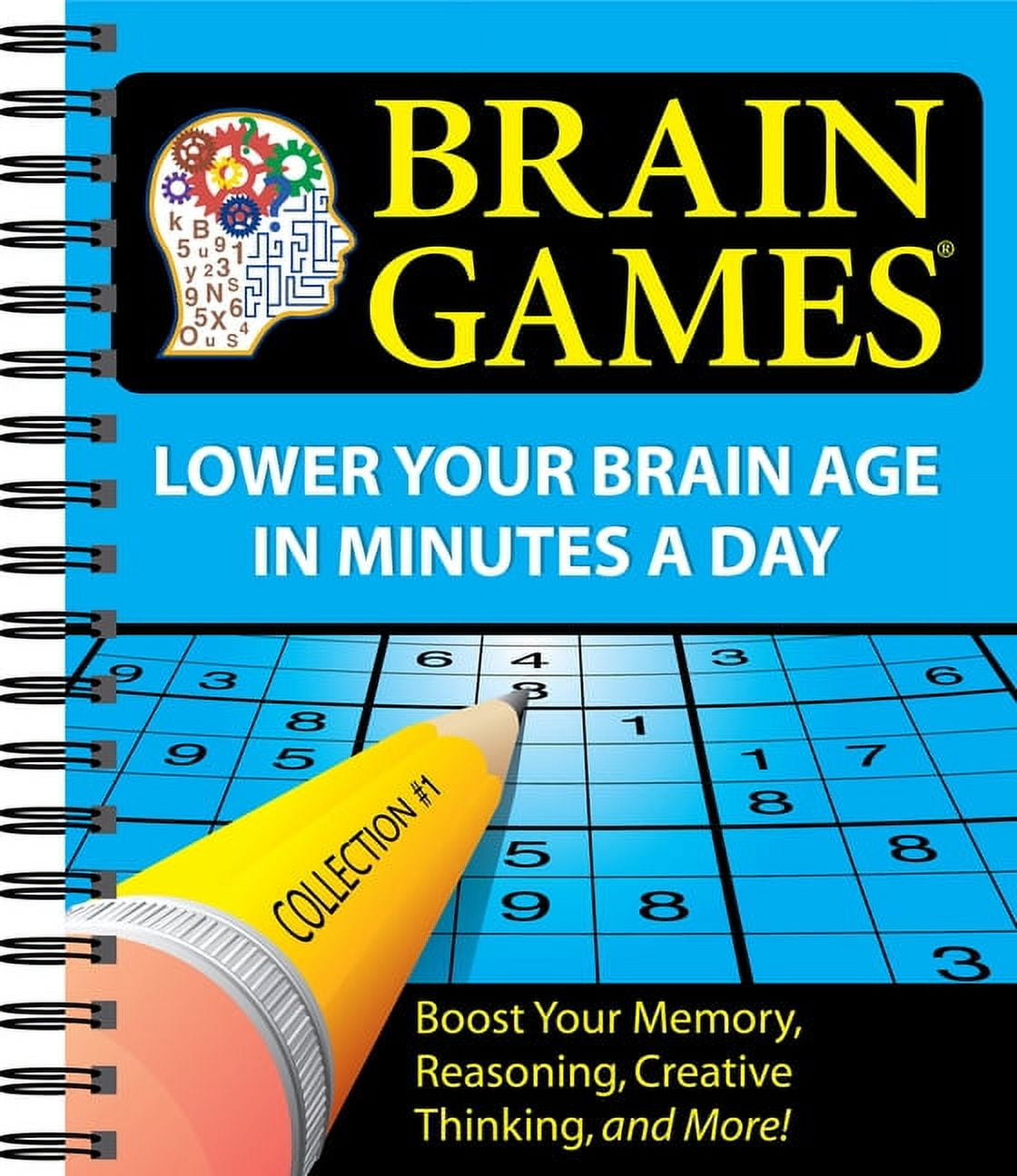 Brain Games Spiral-Bound Puzzle Book for Memory and Reasoning
