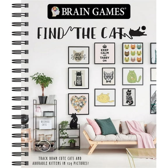 Brain Games - Picture Puzzles Brain Games - Find the Cat: Track Down Cute Cats and Adorable Kittens in 129 Pictures Volume 1, (Spiral-Bound)