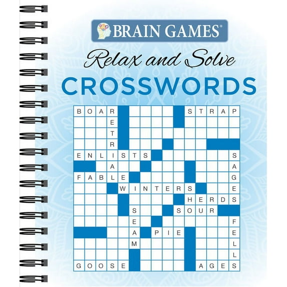 Brain Games - Relax and Solve Brain Games - Relax and Solve: Crosswords (Blue), (Spiral-Bound)