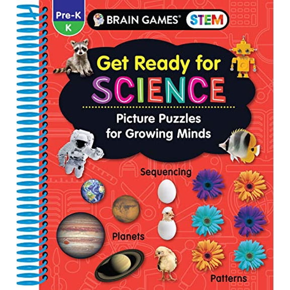 Pre-Owned Brain Games Stem - Get Ready for Science: Picture Puzzles for Growing Minds (Workbook) (Spiral-bound) 1645588440 9781645588443