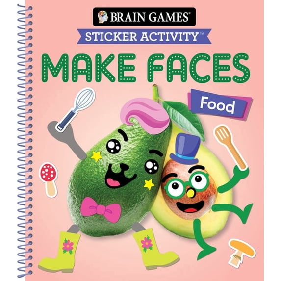 Brain Games - Sticker Activity Brain Games - Sticker Activity - Make Faces: Food (Age 3 Years and Up): Volume 2, (Spiral-Bound)