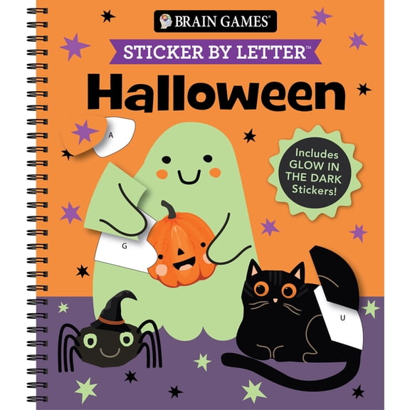 Brain Games - Sticker by Letter Brain Games - Sticker by Letter: Halloween: Includes Glow in the Dark Stickers!, (Spiral-Bound)