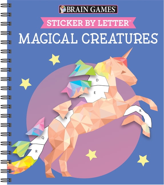 Brain Games - Sticker by Letter: Magical Creatures, 52 pages - Walmart.com