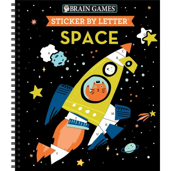 Brain Games - Sticker by Letter: Space (Spiral-Bound)