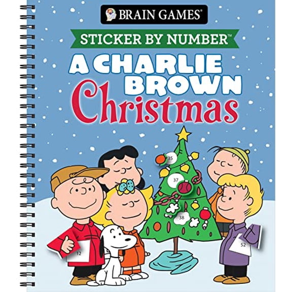 Pre-Owned Brain Games - Sticker by Number Brain Games - Sticker by Number: A Charlie Brown Christmas, (Spiral-Bound)