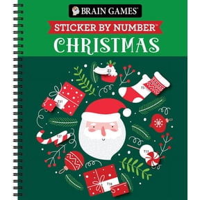 Brain Games - Sticker by Number Brain Games - Sticker by Number: Christmas (28 Images to Sticker - Santa Cover - Bind Up), (Spiral-Bound)