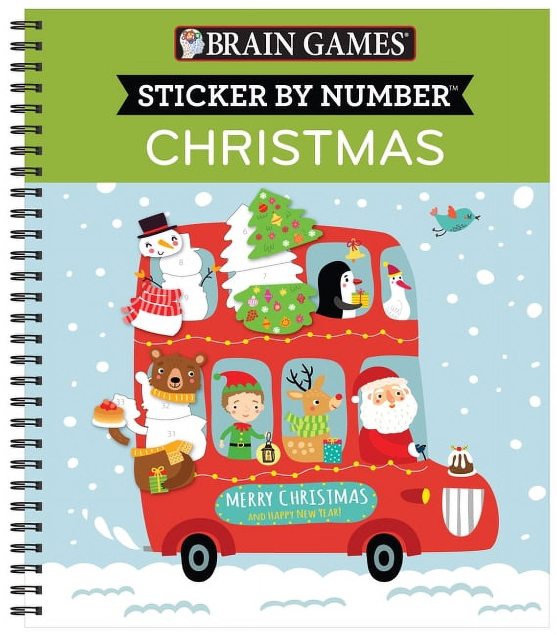 PUBLICATIONS INTERNATIONAL LTD; BRAIN GAMES; NEW SEASONS Brain Games - Sticker by Number Brain Games - Sticker by Number: Christmas (Bus Cover), (Paperback)