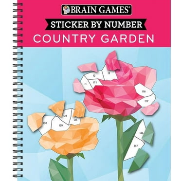 Brain Games - Sticker by Number Brain Games - Sticker by Number: Country Garden, (Spiral-Bound)