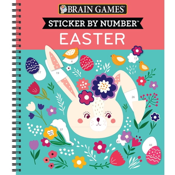 Brain Games - Sticker by Number Brain Games - Sticker by Number: Easter, (Spiral-Bound)