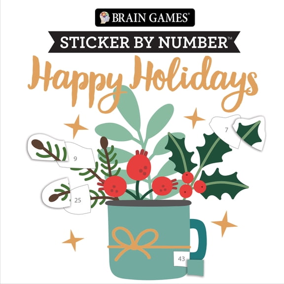 Brain Games - Sticker by Number Compact Brain Games - Sticker by Number Compact Edition: Happy Holidays 7x7 Inches Christmas Stocking Stuffer, Travel Size Activ, (Paperback)