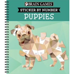 Brain Games - Sticker by Number Brain Games - Sticker by Number: Puppies (14 Images to Sticker), (Spiral-Bound)