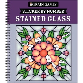 Brain Games - Sticker by Number Brain Games - Sticker by Number: Stained Glass (28 Images to Sticker), (Spiral-Bound)