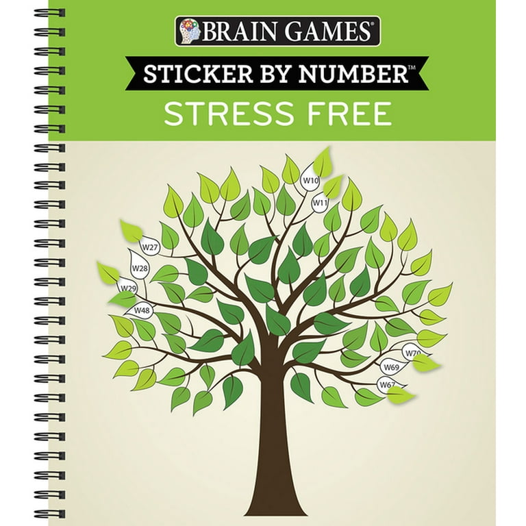 Brain Games - Sticker by Number: Stress Free (28 Images to Sticker) [Book]