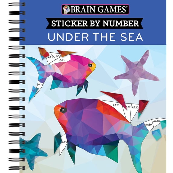 Brain Games: Sticker by Number: Under the Sea, 156 pages (Spiral-Bound)