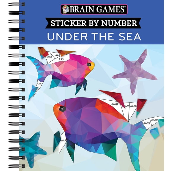 Brain Games: Sticker by Number: Under the Sea, 156 pages (Spiral-Bound)