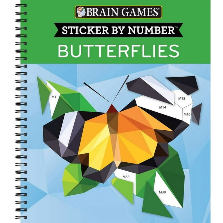 Brain Games - Sticker by Number: Butterflies (28 Images to Sticker) [Book]