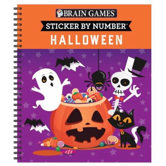Pre-Owned Brain Games - Sticker by Number: Halloween: Volume 1 (Spiral-bound) 1645584968 9781645584964