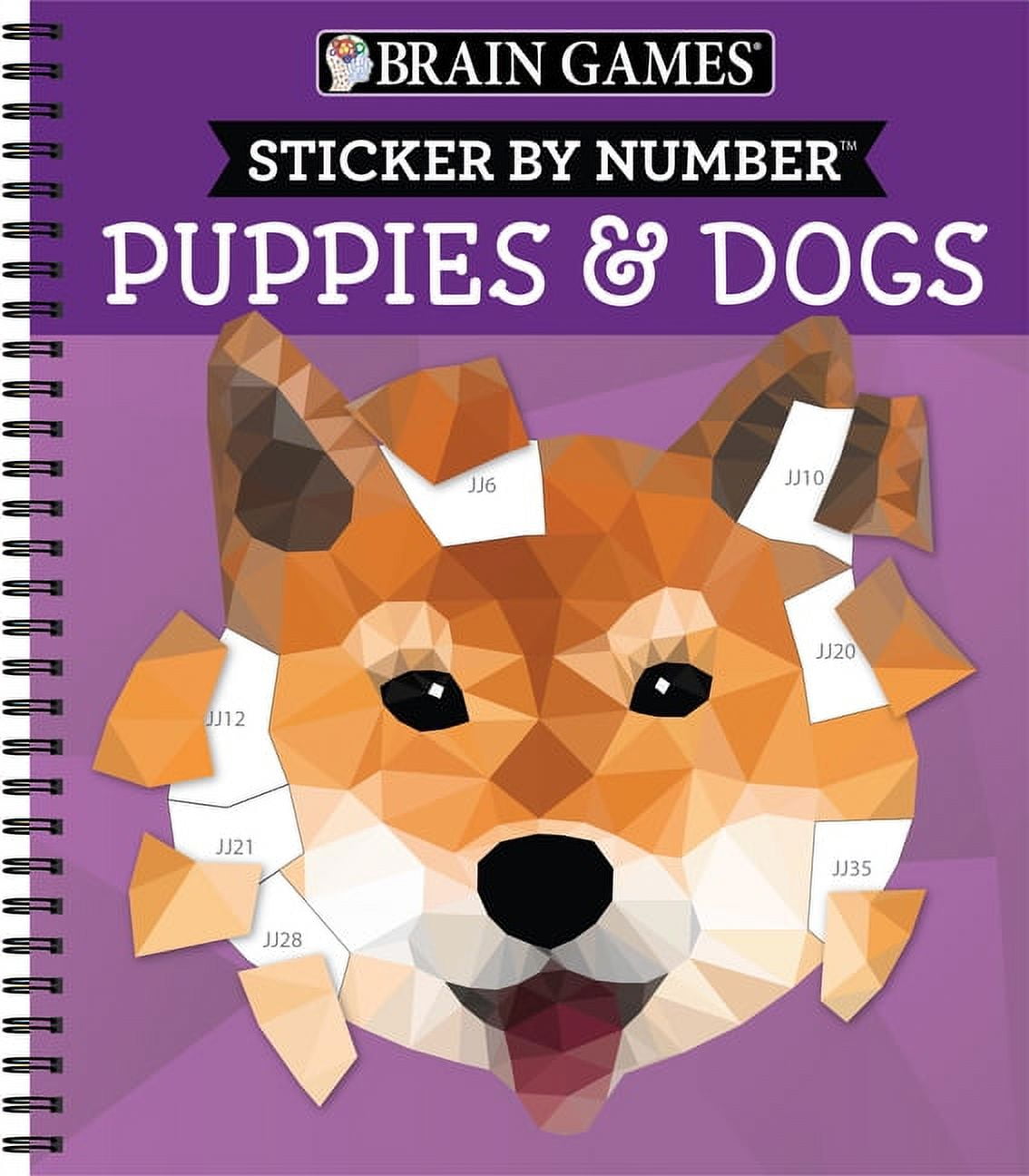 Brain Games Sticker by Number Puppies & Dogs 2 Books in 1 (42