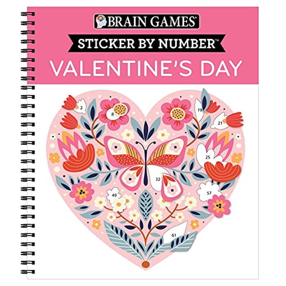 Pre-Owned Brain Games - Sticker by Number: Valentine's Day Paperback