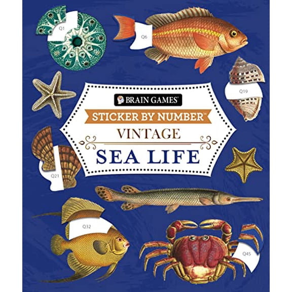 Pre-Owned Brain Games - Sticker by Number - Vintage: Sea Life (28 Images to Sticker) (Paperback) 1639382313 9781639382316