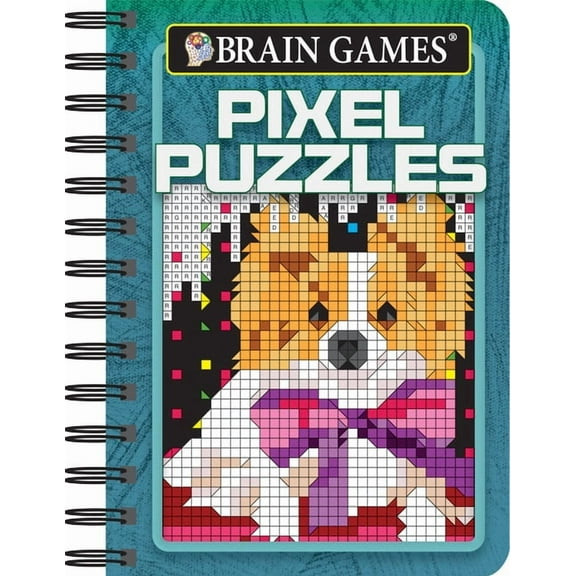 Brain Games - To Go Brain Games - To Go - Pixel Puzzles: Color by Square Mosaic Activity Book Hidden Picture Puzzles Travel Size for Teens &, (Spiral-Bound)