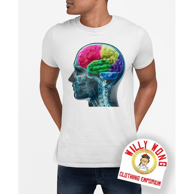 Brain Head TShirt Movie Retro Classic Original Sci Fi Rainbow Colours