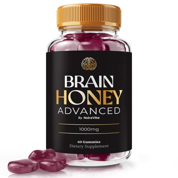 Brain Honey Advanced – Daily Formula with a Natural Blend to Help Maintain Focus, Memory & Concentration | Clean, Gentle, Easy-to-Chew gummies for Everyday Sharpness (60 Gummies)