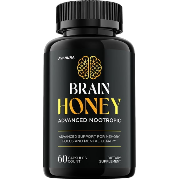 Brain Honey Capsules – BrainHoney Natural Blend Memory Focus Support Supplement, 1 Pack, 60 Capsules