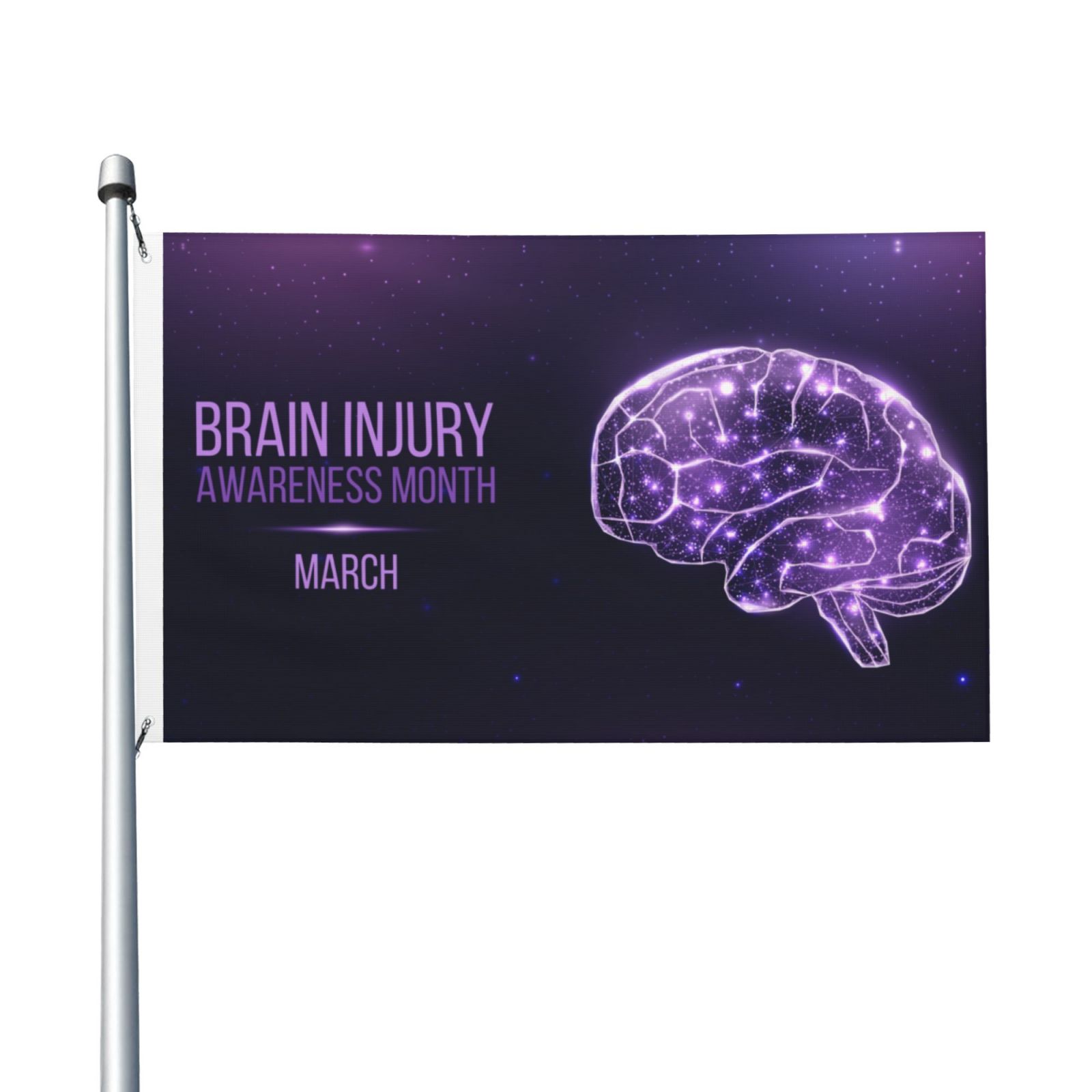 Brain Injury Awareness Month Flag Double Sided Banner Fade Proof
