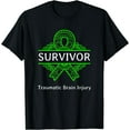 thumbnail image 1 of Brain Injury Green Ribbon Survivor Traumatic Quote Awareness T-Shirt, 1 of 3