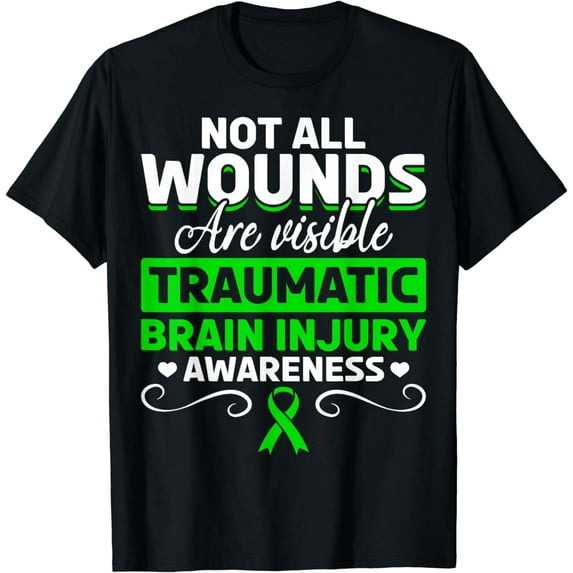 Brain Injury TBI Brain Damage Not All Wounds Are Visible TBI T-Shirt
