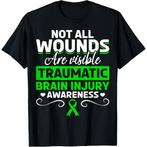 Brain Injury TBI Brain Damage Not All Wounds Are Visible TBI T-Shirt