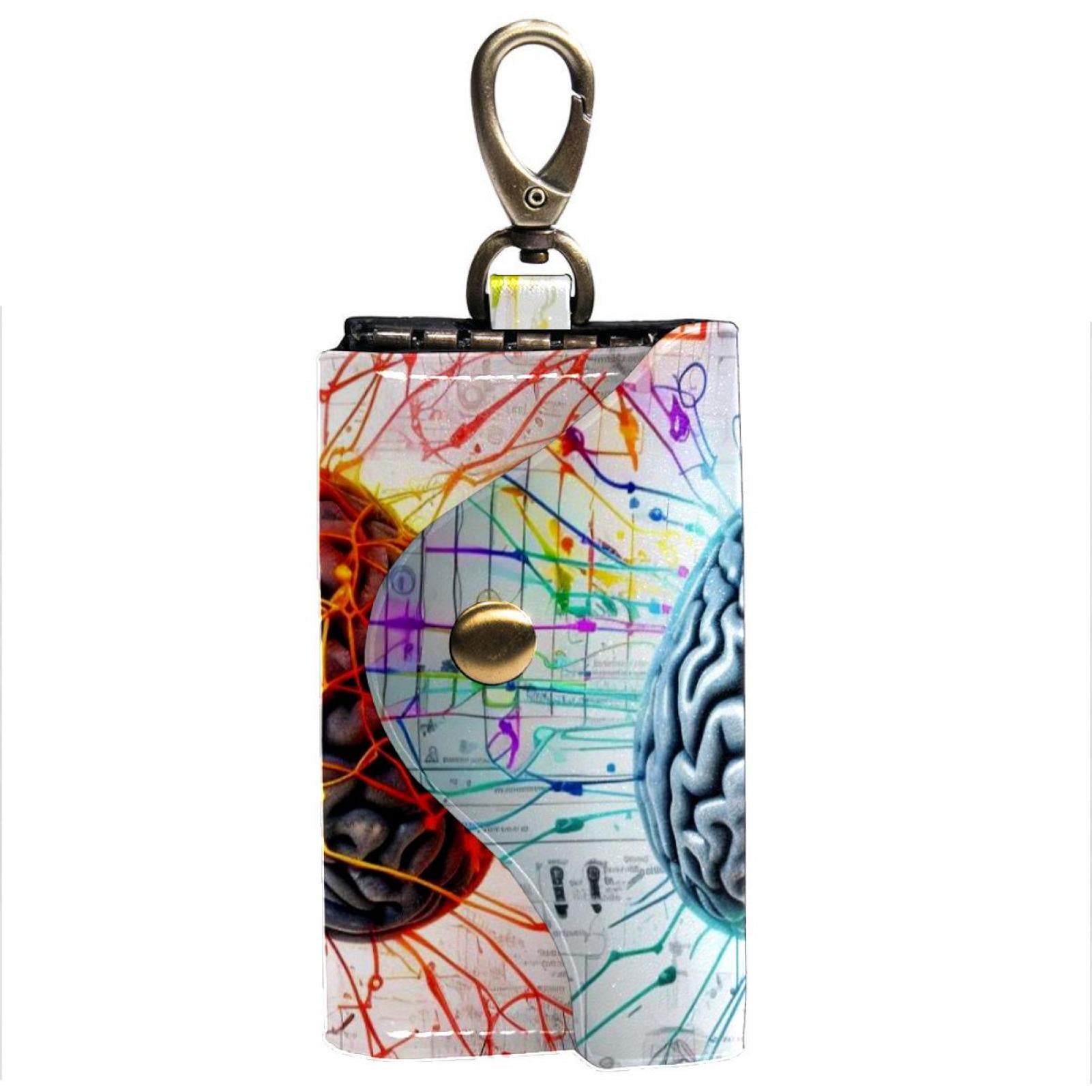 Brain Key Holder Case Wallet with 6 Hooks and Side Pockets for Car Key ...