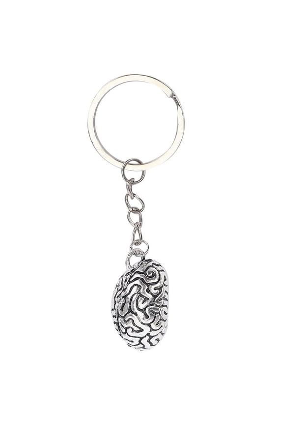 Brain Keychain Alloy Smart IQ Key Ring Fob Chain Medicine Human