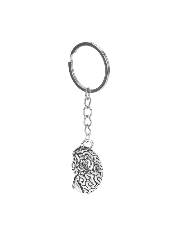 Brain Keychain Alloy Smart IQ Key Ring Fob Chain Medicine Human xwm25