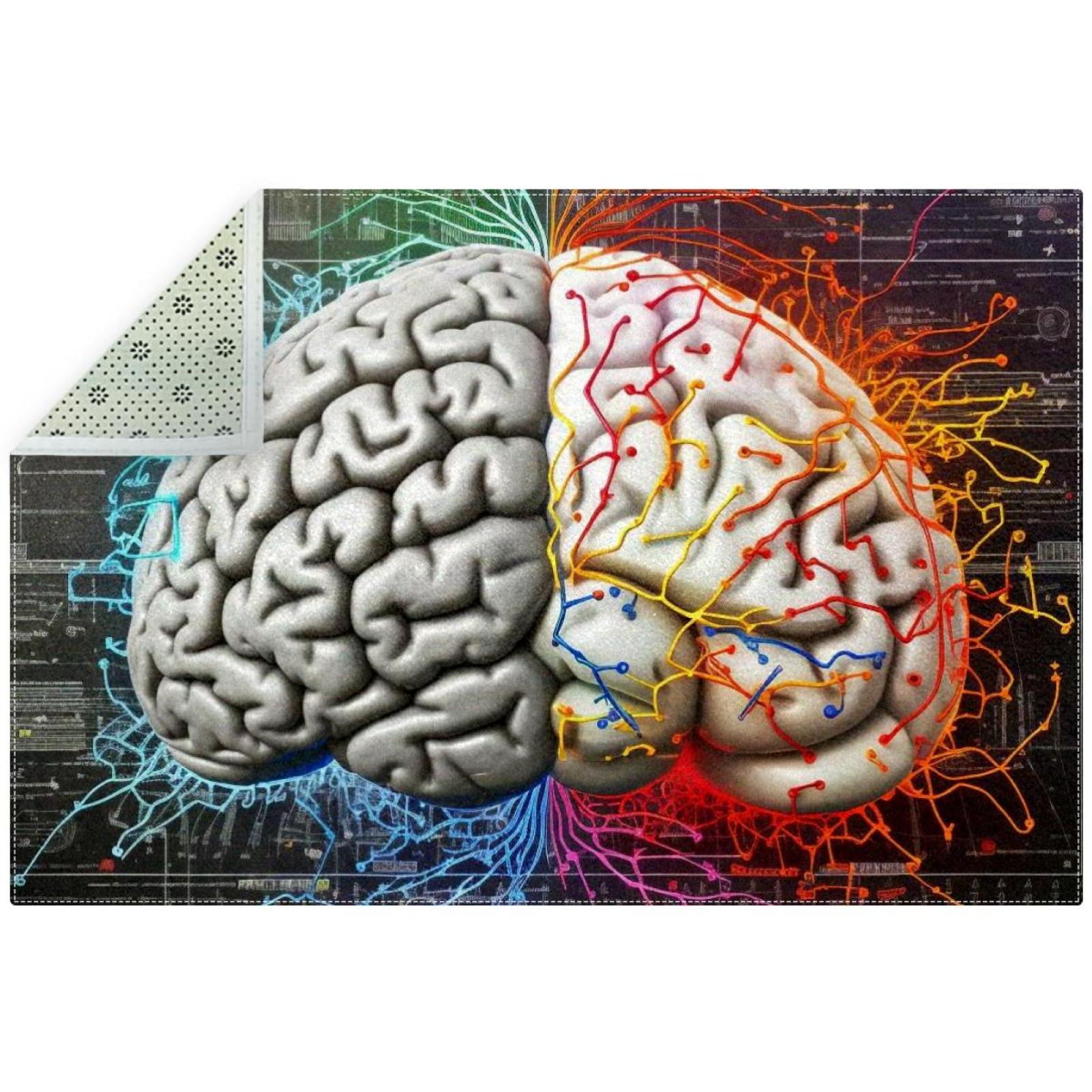 Brain Modern Geometric Polyester Area Rug - Stylish Right-Angle Floor ...