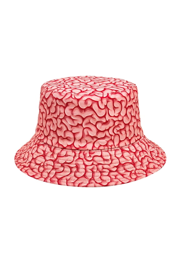 Brain Pattern Fisherman Hat - Unisex Bucket Hat for Outdoor Casual Wear,Red,M,KLOY2K