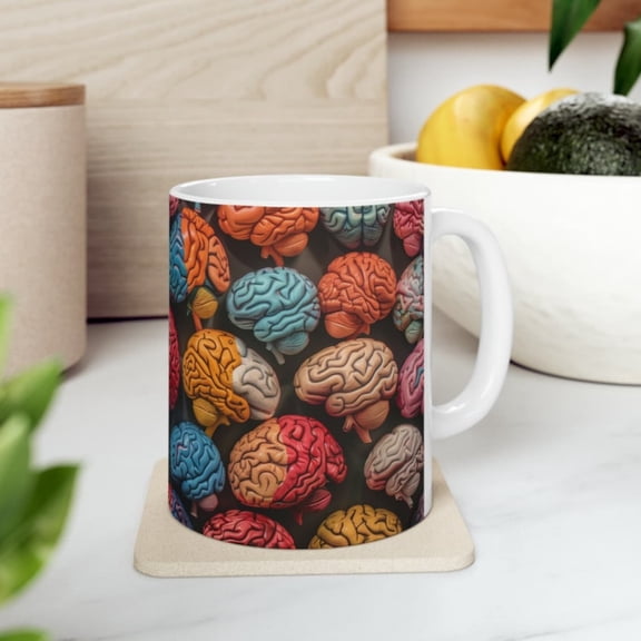 Brain Power Mug, Anatomy Cup, Medil Science Mor, Neurologpecialist, Neurologist Doctor, Zombie Brains Mug, Happy Halloween Fall Scene.