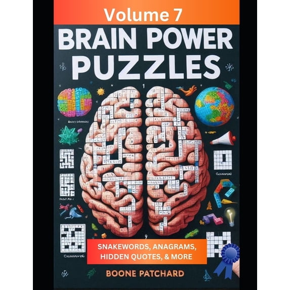 Brain Power Puzzles - Activity Books Brain Power Puzzles 7: 200 Plus Puzzles, Word Searches, Anagrams, Cryptograms, Pictograms, Word Ladders, Crosswords, Sud, Book 7, (Paperback)