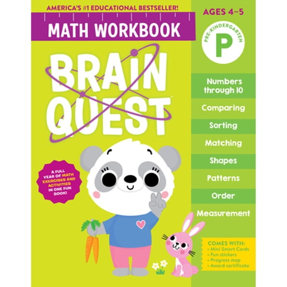 Pre-Owned Brain Quest Math Workbook: Pre-Kindergarten, 9781523524204, 1523524200, Paperback, Workbook edition