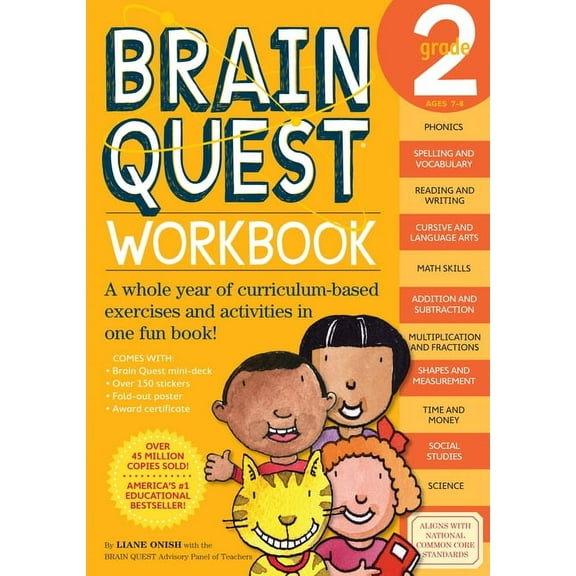 Pre-Owned Brain Quest Workbook: Grade 2 [With Stickers] (Paperback)
