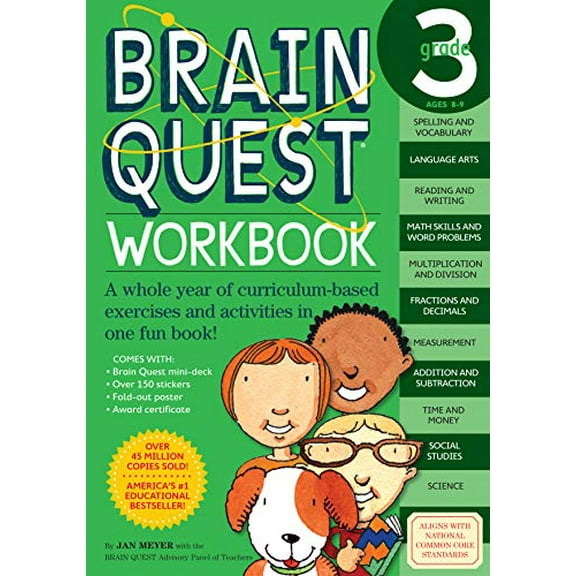 Pre-Owned Brain Quest Workbook: 3rd Grade [With Stickers] by Janet A. Meyer (Paperback),Children's Books,English