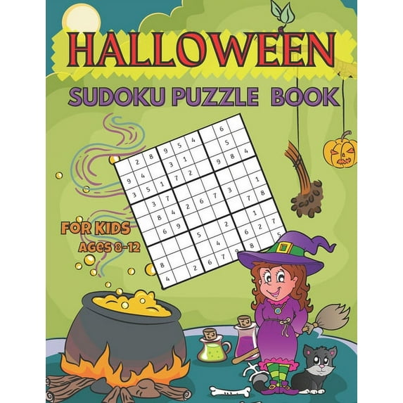 Brain Riddles: Halloween Sudoku Puzzle Book for Kids Ages 8 -12: Smart Gift for Young Boys and Girls, Children Activities and Free Time for Parents- 320 Easy Quizzes (Paperback)(Large Print)