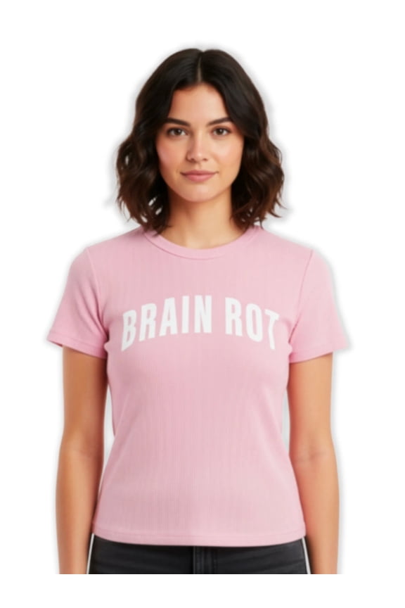 Brain Rot Girls Graphic Baby Tee, Sizes XXS-XXL