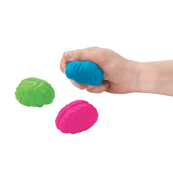 Brain Shaped Stress Ball - Party Favors - 12 Pieces