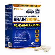 Brain Signal Plasmalogen Supplement with Scallop-Derived Phospholipids, Phosphatidylserine, Ginkgo Biloba & Vitamin E, 60 Capsules