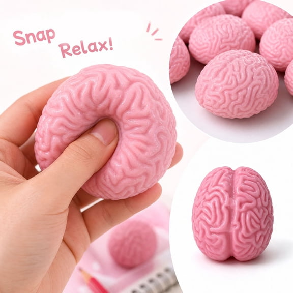 Brain Squishy Crunchy, Brain Shaped Textured Sensory Squeeze Toy, Block Filling Slow Rebound Stress Relief Toy for Desktop Leisure, Anxiety Calm and Party Favor