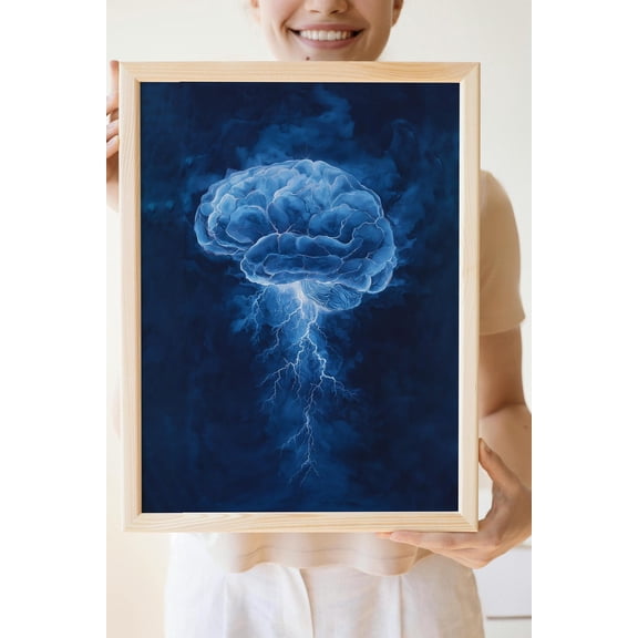 Brain Storm Nervous System Wall Art Print, Unframed Paper Poster 11x14in